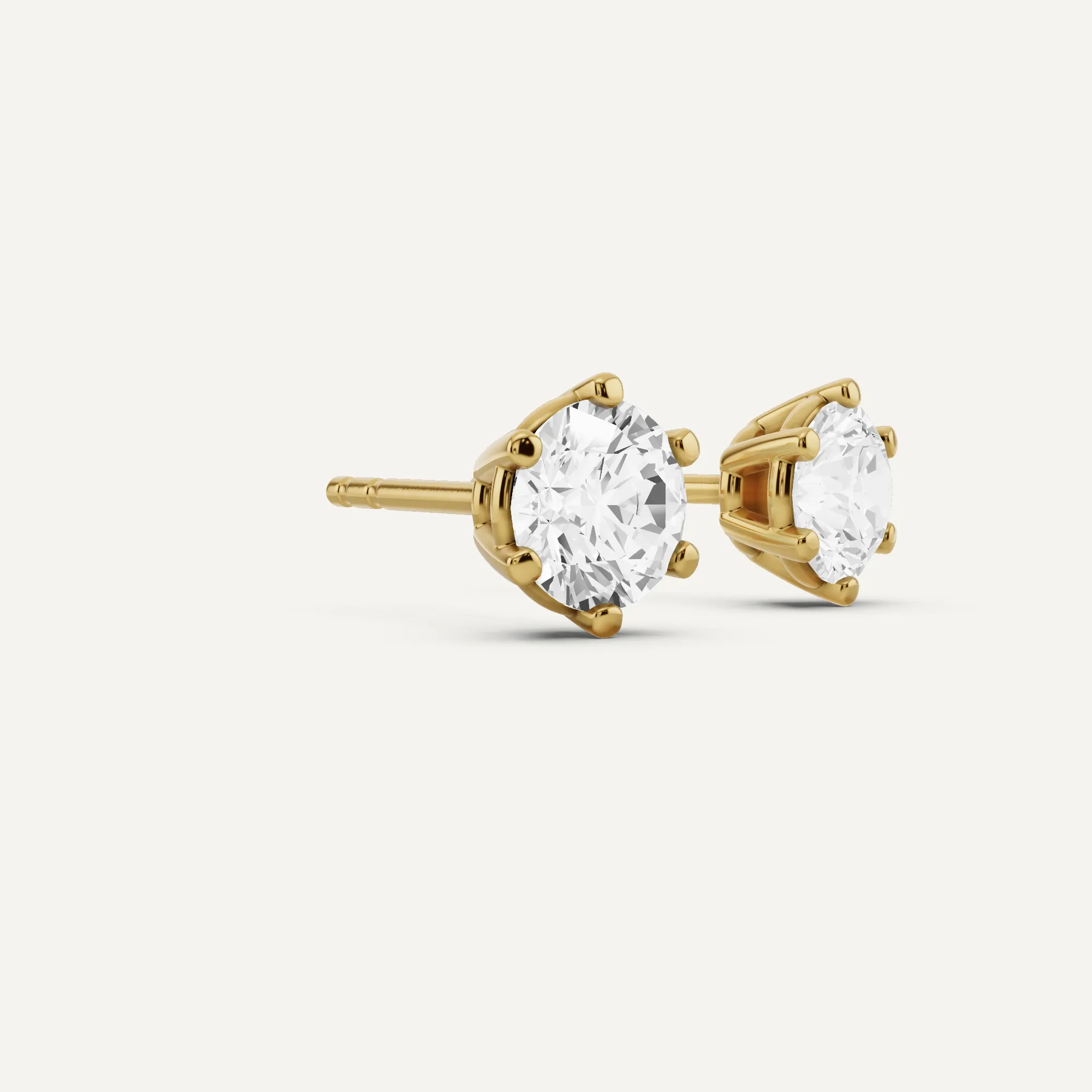 1 1/2 ctw Round Diamond Six Prong Stud Earrings