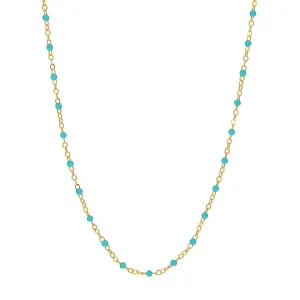 10KT Gold & Turquoise Beaded Necklace