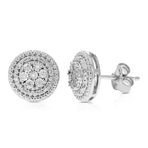 1/10 cttw Composite Diamond Stud Earrings in .925 Sterling Silver