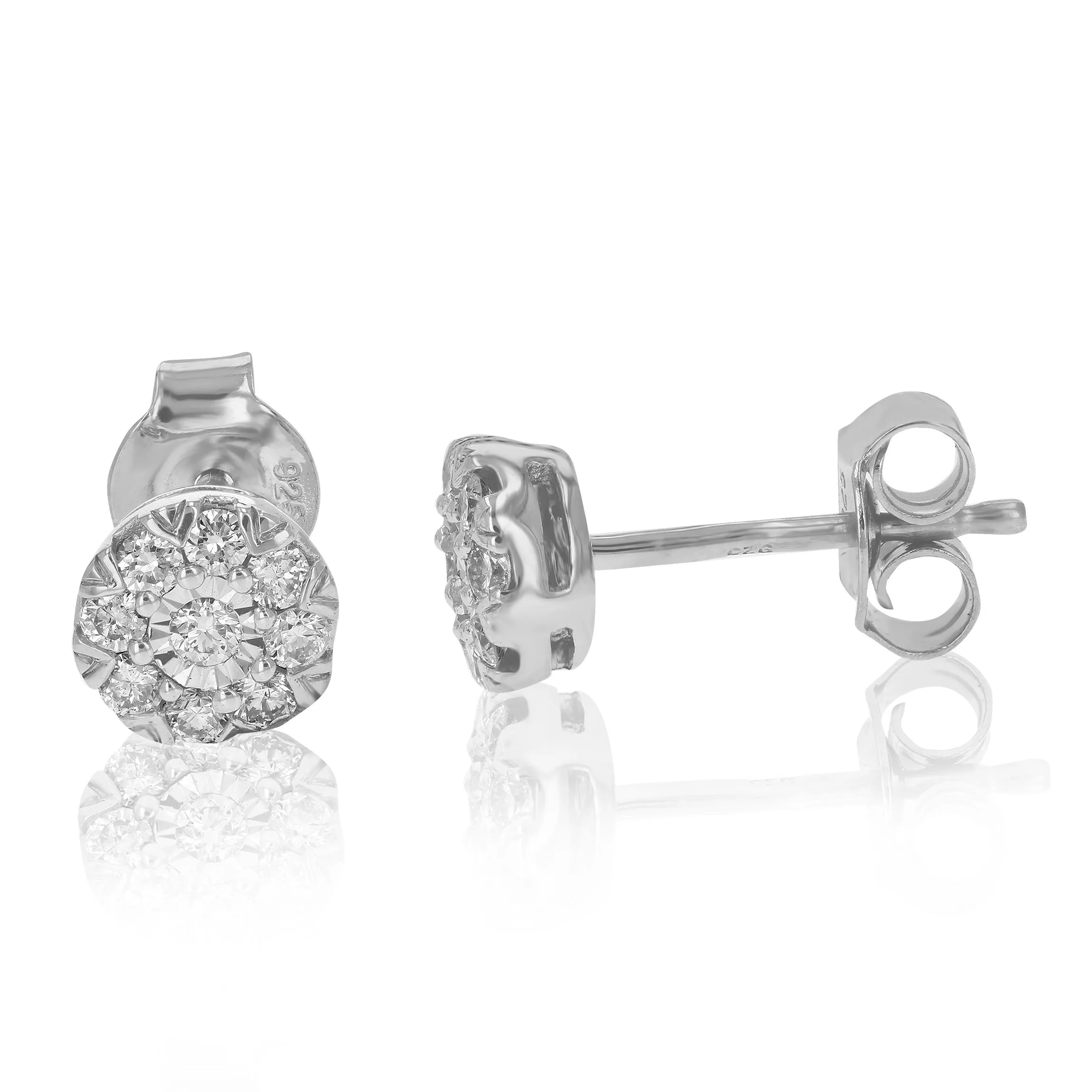 1/3 cttw Lab Grown Diamond Stud Earrings in Sterling Silver