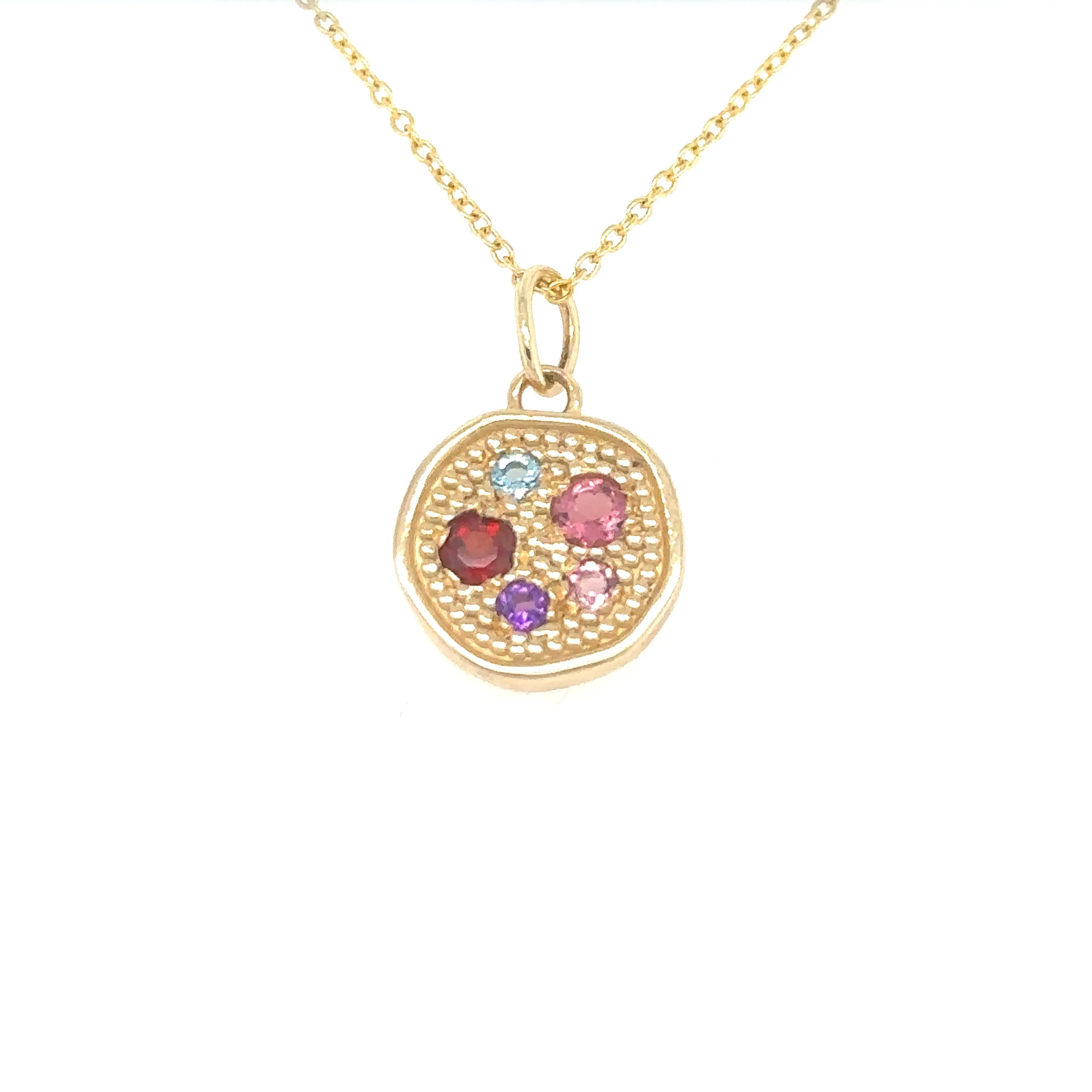 14 Karat Gold Personalized Family Birthstone Pendant