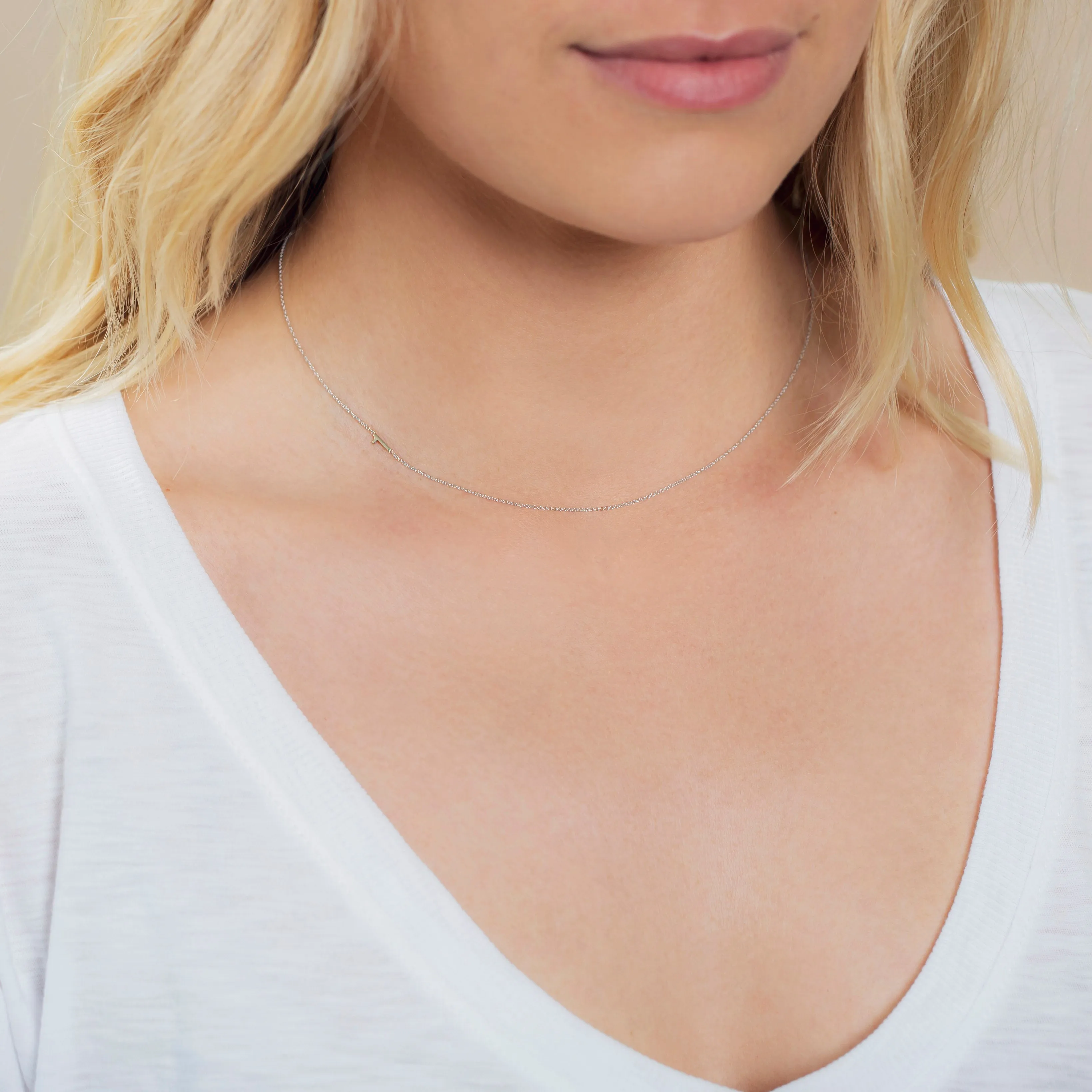 14K GOLD ASYMMETRICAL NUMBER NECKLACE - 1