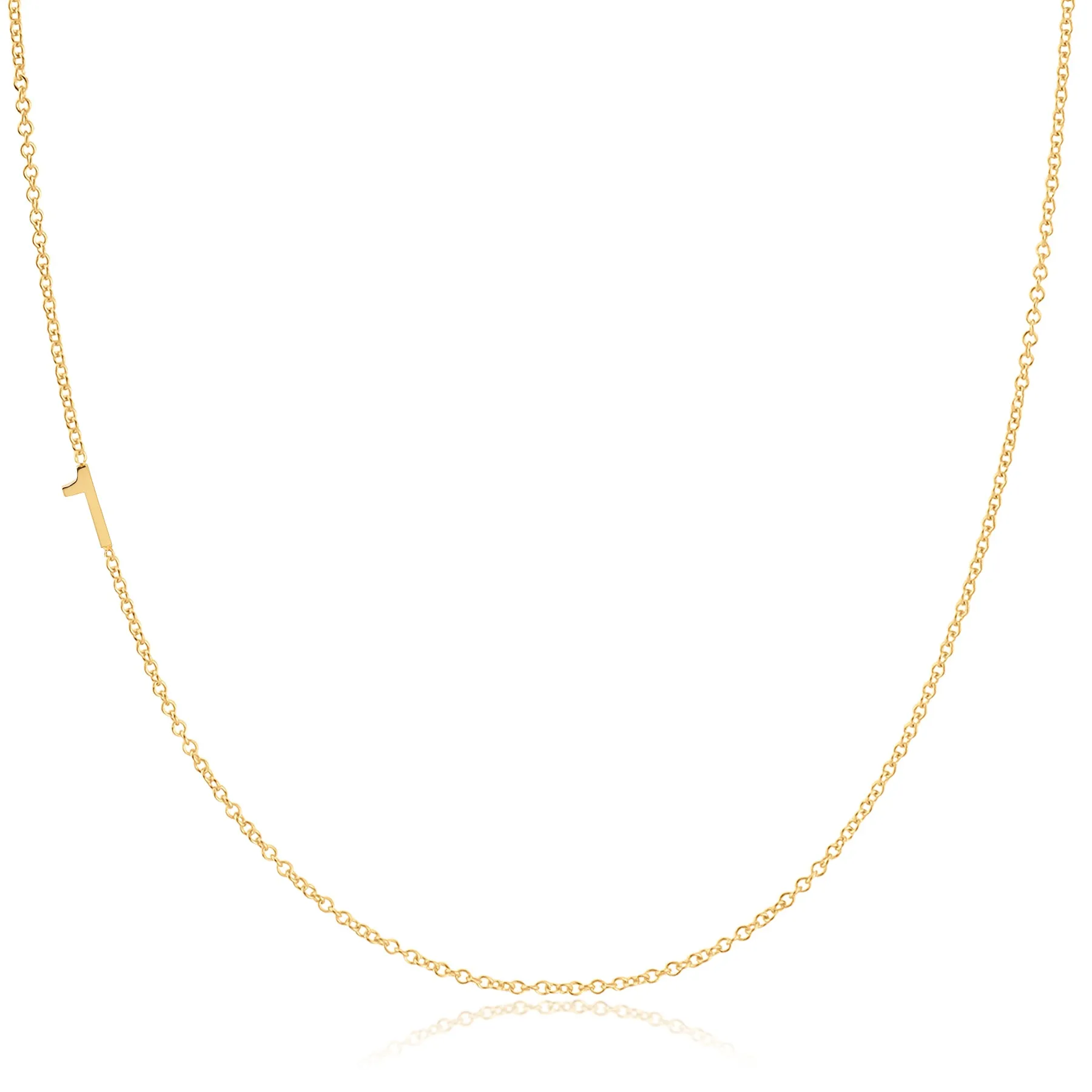 14K GOLD ASYMMETRICAL NUMBER NECKLACE - 1