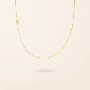 14K Gold One Asymmetrical Initial Necklace