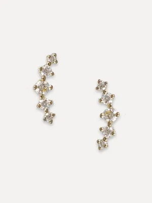 14K Graduated Diamond Climber Studs