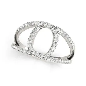 14k White Gold Diamond Loop Style Dual Band Ring (1/2 cttw)