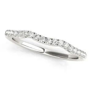 14k White Gold Wave Motif Diamond Wedding Band (1/5 cttw)