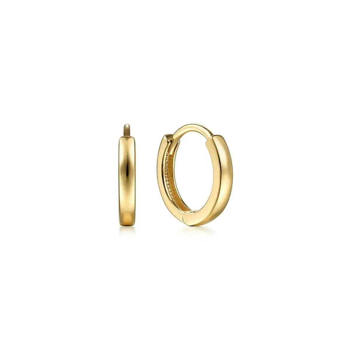 14K Yellow Gold Plain Huggie Earrings - EG14292Y4JJJ