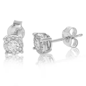 1/5 cttw Lab Grown Composite Diamond Stud Earrings Sterling Silver