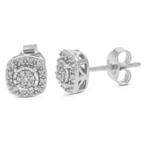 1/8 cttw Classic Diamond Stud Earrings in .925 Sterling Silver