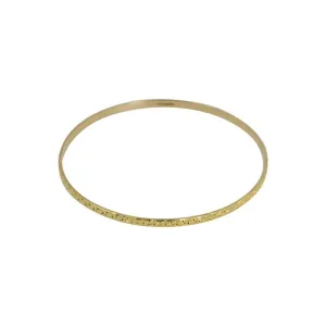 22K Yellow Gold Bangles, Set of 6 W/ Raised Laser Details, Size 2.6