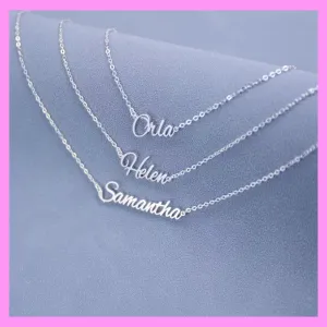 【3-26#】Letter necklaces customized for female daily business