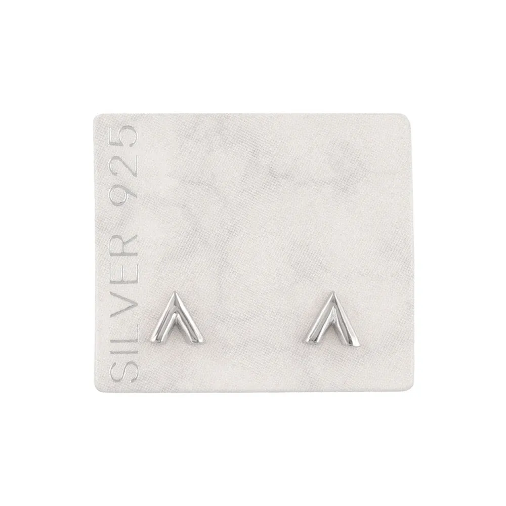 925 Silver Chevron Stud Earrings