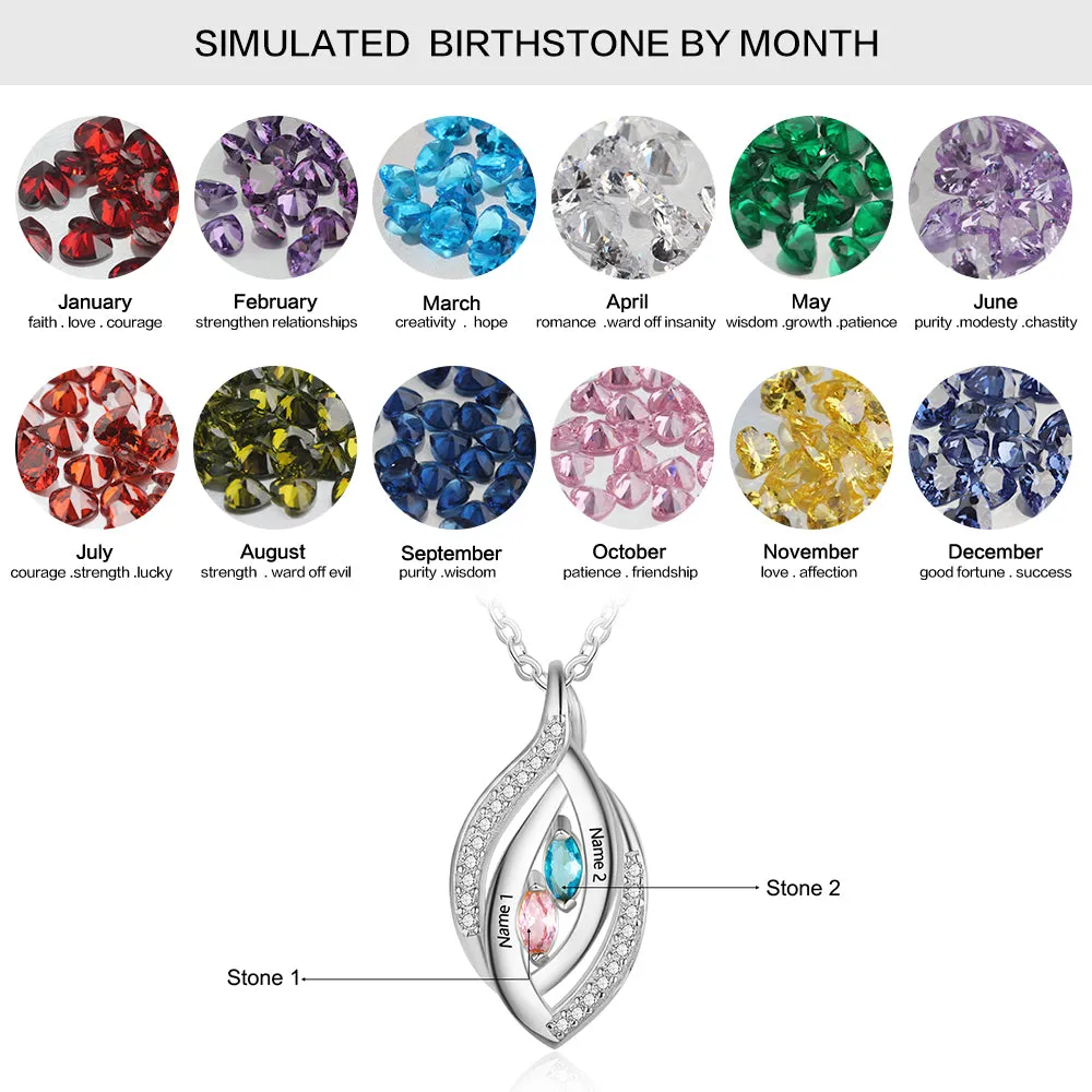 925 Sterling Silver Cubic Zirconia Birthstones Eye Pendant Necklace