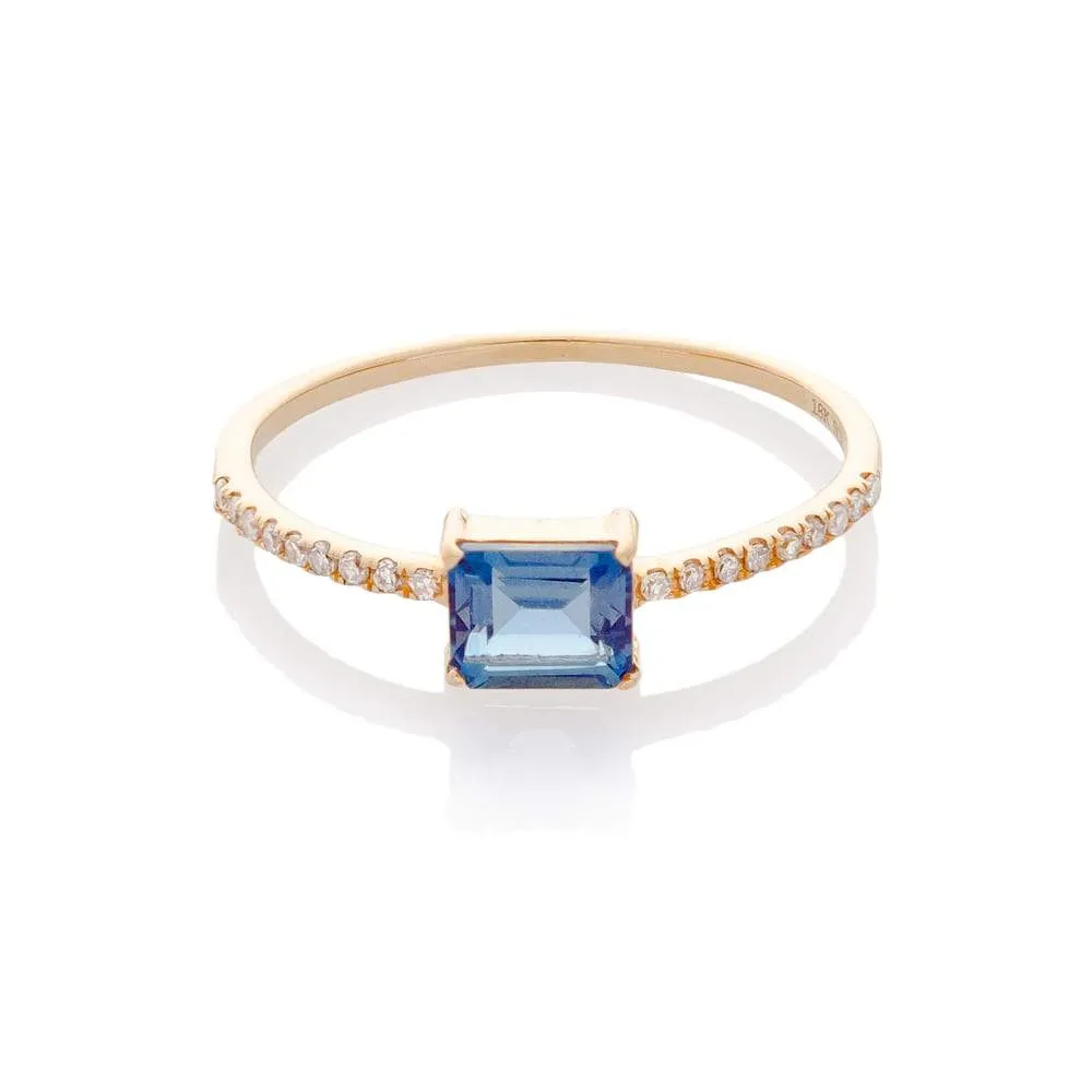 ADORN DIAMOND RING, LONDON BLUE TOPAZ, GOLD