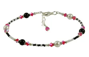 All Jazzed Up Pink Zebra Beaded Anklet