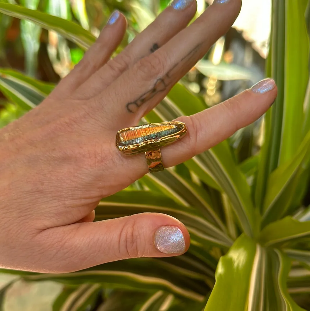 Angel Aura Lemurian Quartz Ring #16