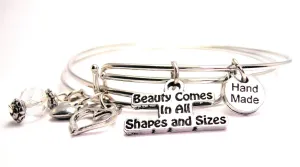 Beauty Comes In All Shapes And Sizes Expandable Bangle Bracelet Set