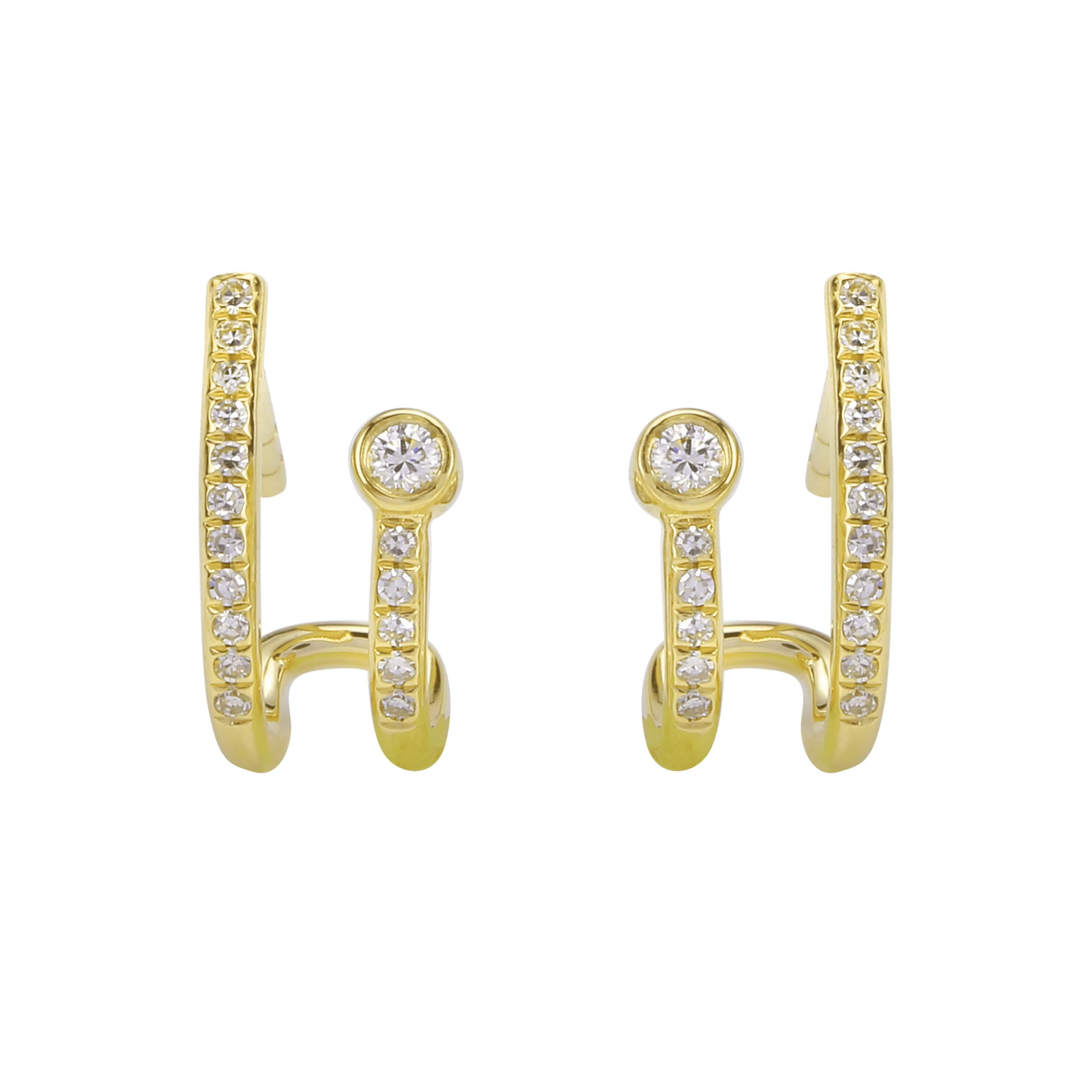 Bezel Lobe Cuff Studs