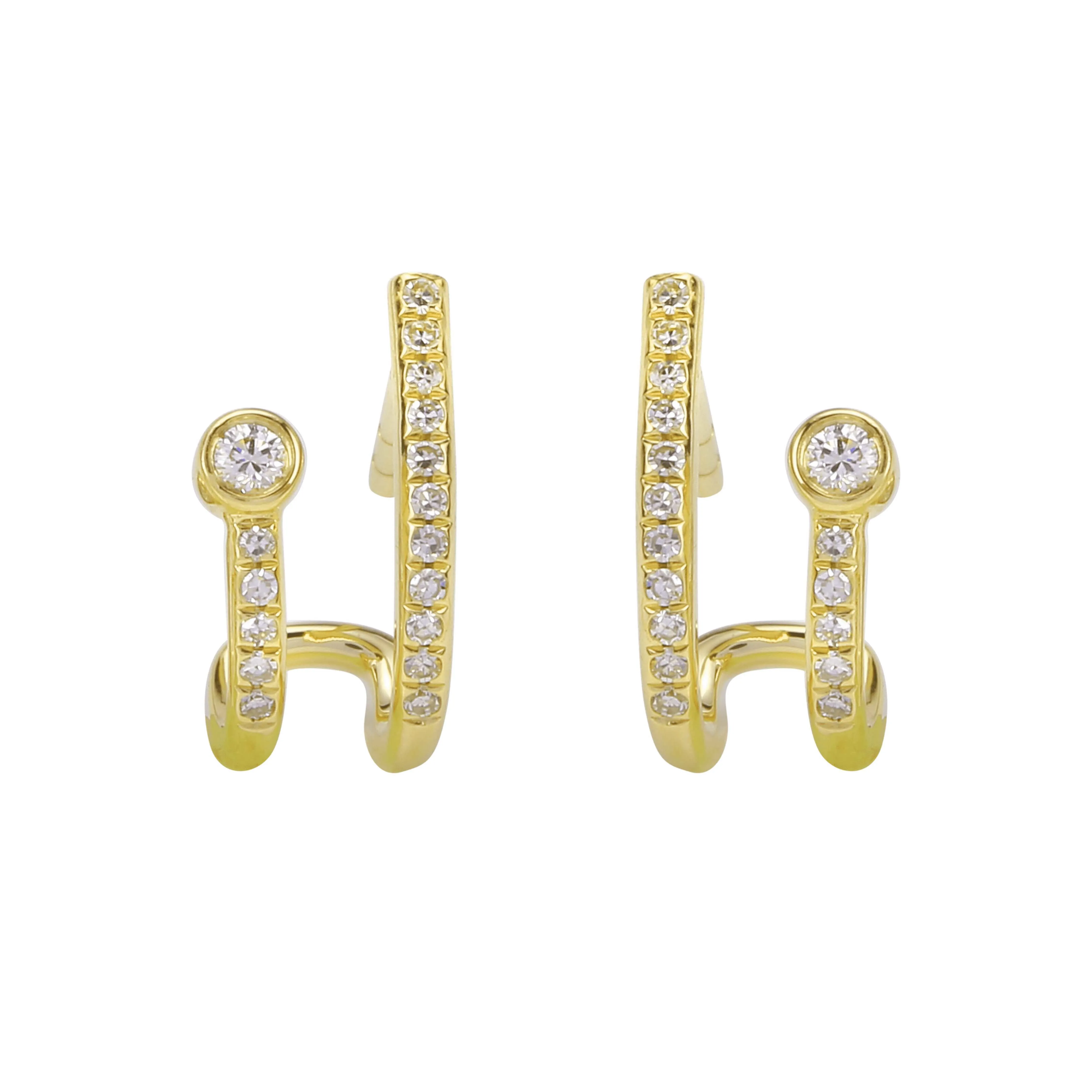 Bezel Lobe Cuff Studs