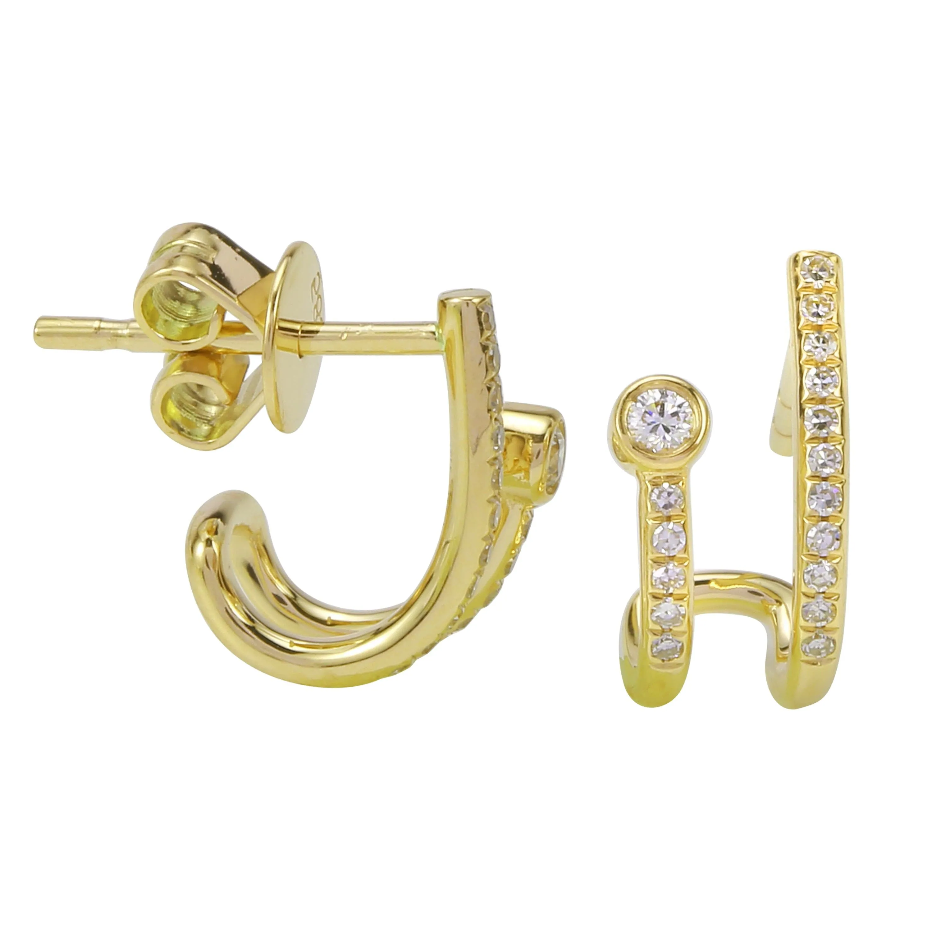 Bezel Lobe Cuff Studs