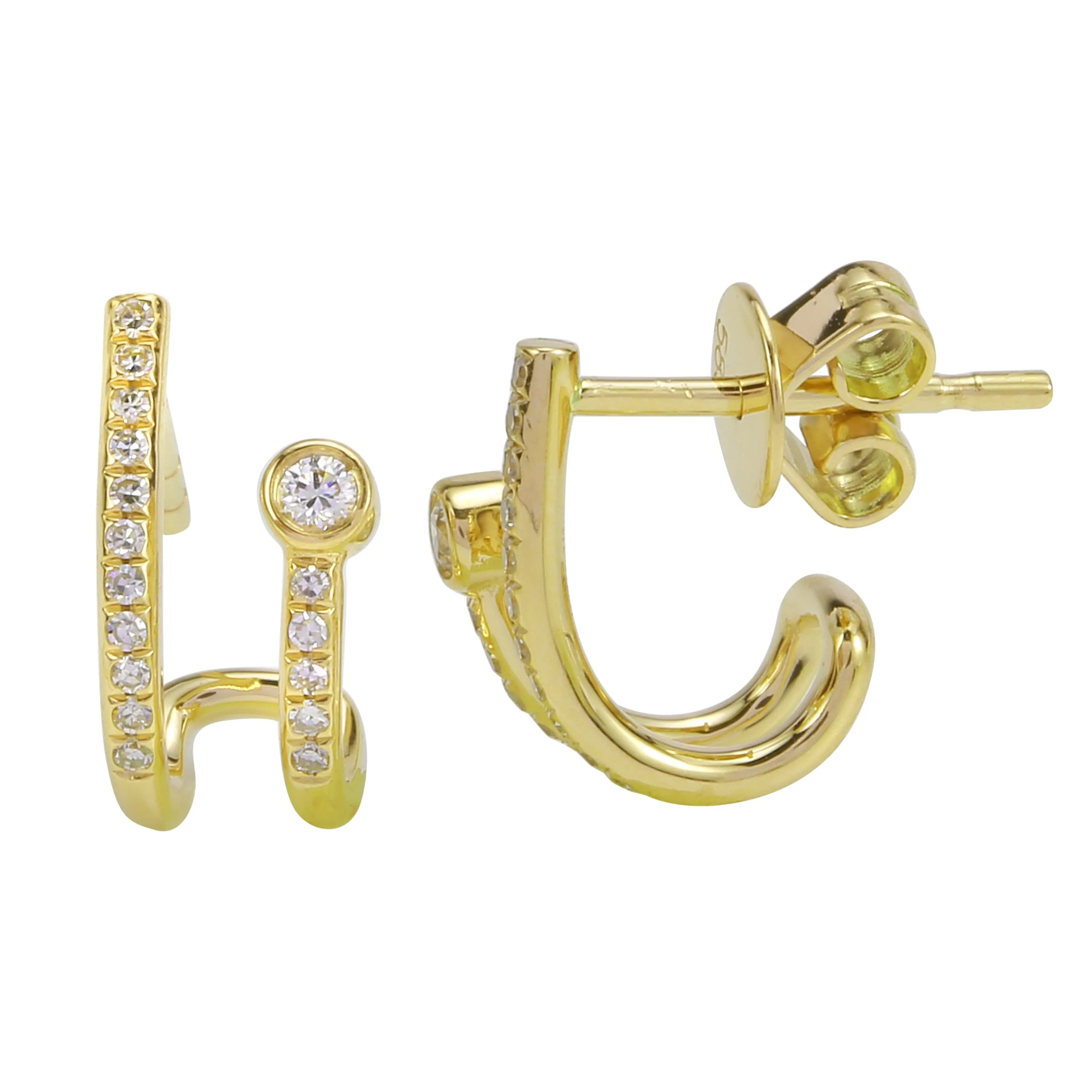 Bezel Lobe Cuff Studs