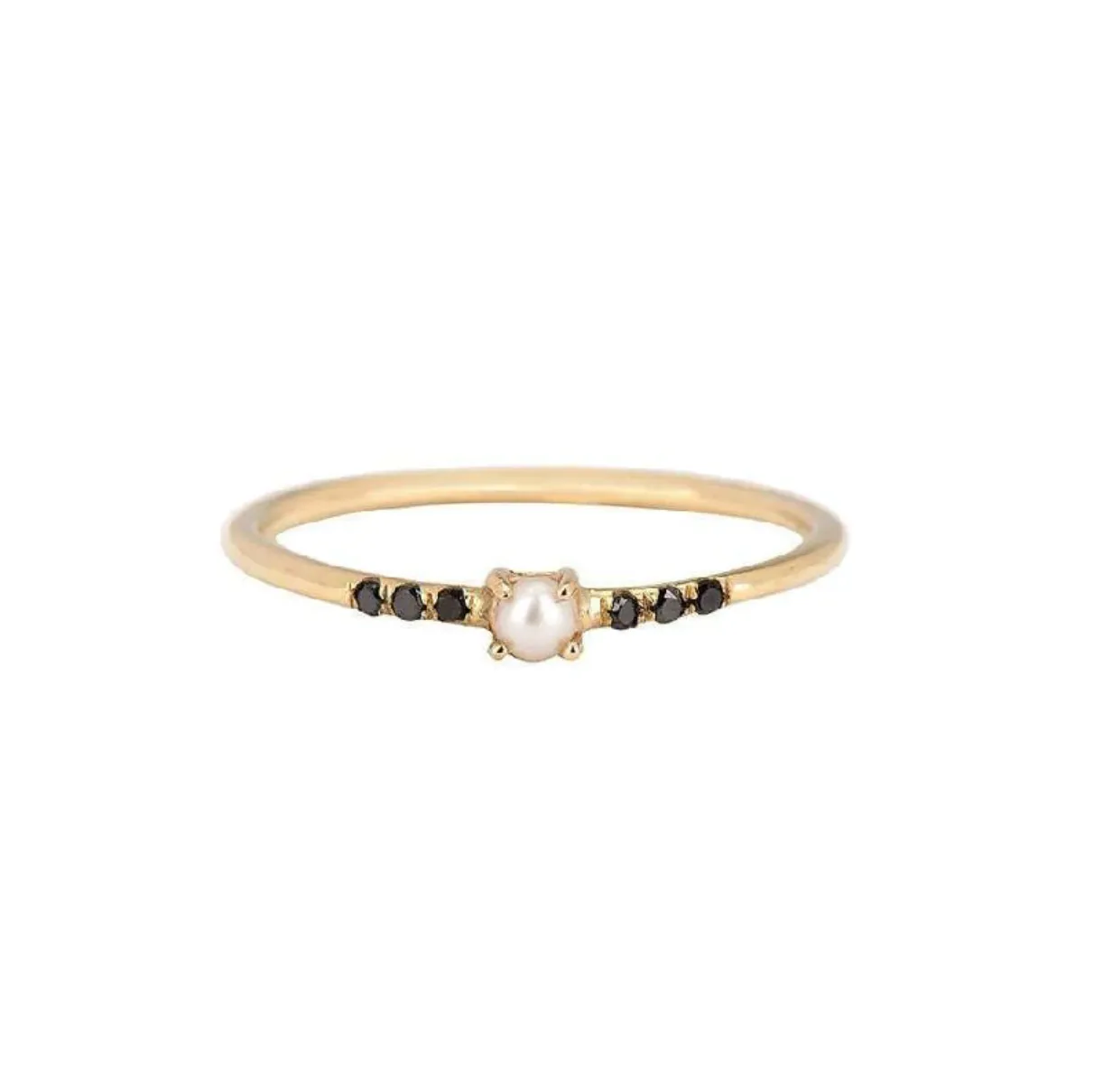 BLACK DIAMOND PEARL EQUILIBRIUM RING