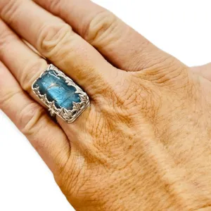 Blue Labradorite Sterling Silver Ring