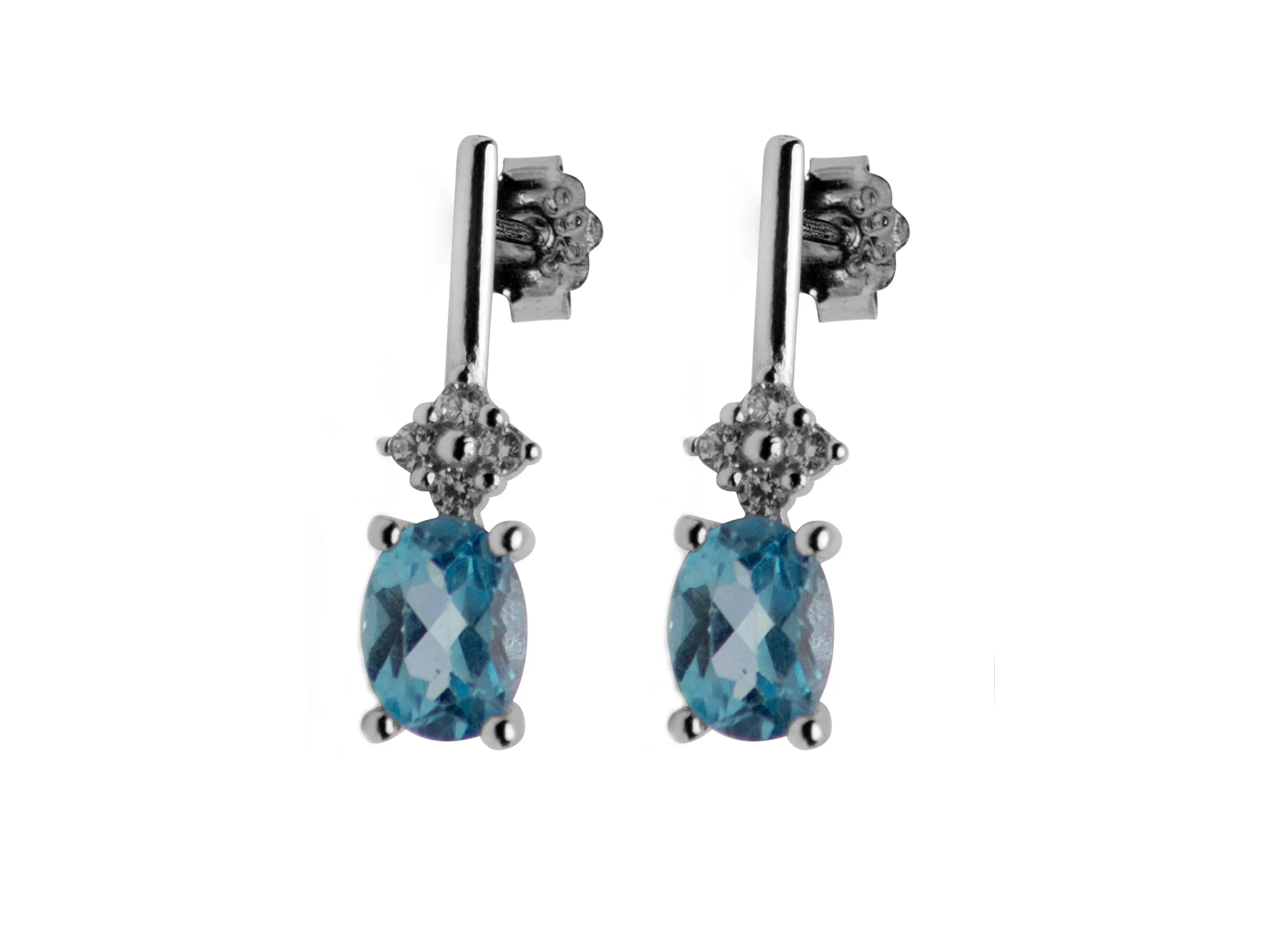 Blue Topaz Silver Drop Earrings