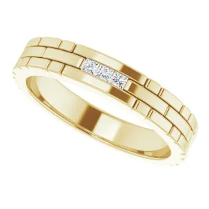 Brick Style Diamond Wedding Band