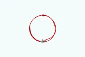 Bunny Vivid Vitamin Cord Anklet Silver Red