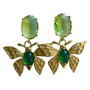 Butterfly Jewel Earrings | Green