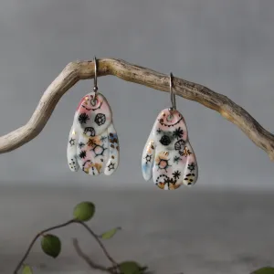 Ceramic Earrings Stars & Cells #3