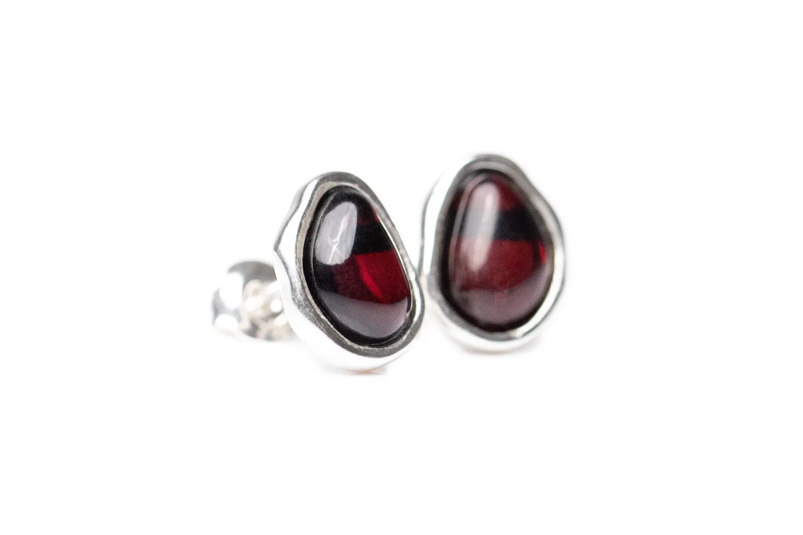 Cherry Amber ELEMENTS Stud Earrings - Modern Baltic Beauty Jewelry