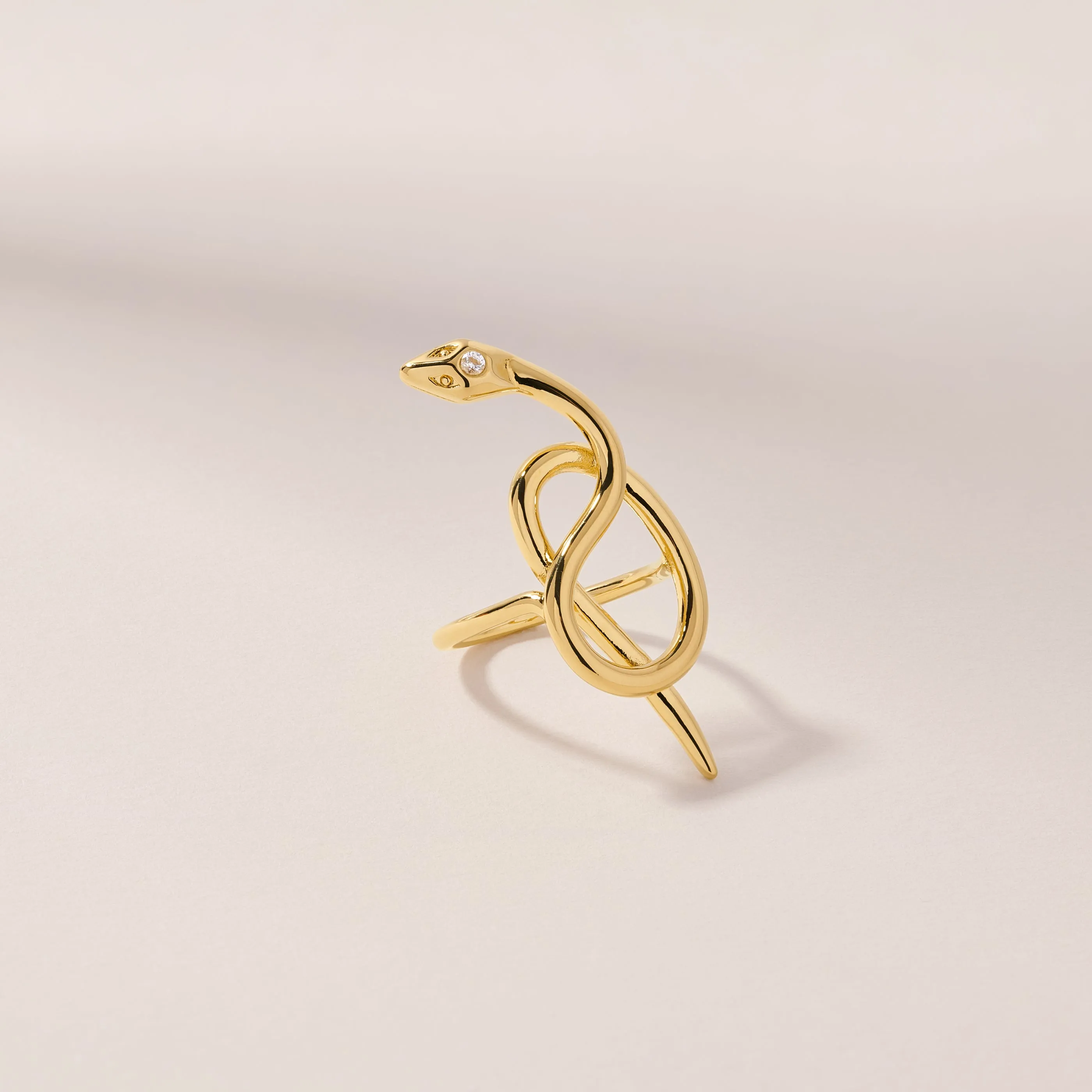 Coiled Serpent Snake Ring with Birthstone