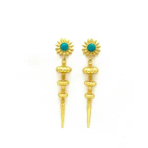 Contemporary Handcrafted Amrapali Earring with Turquoise stud