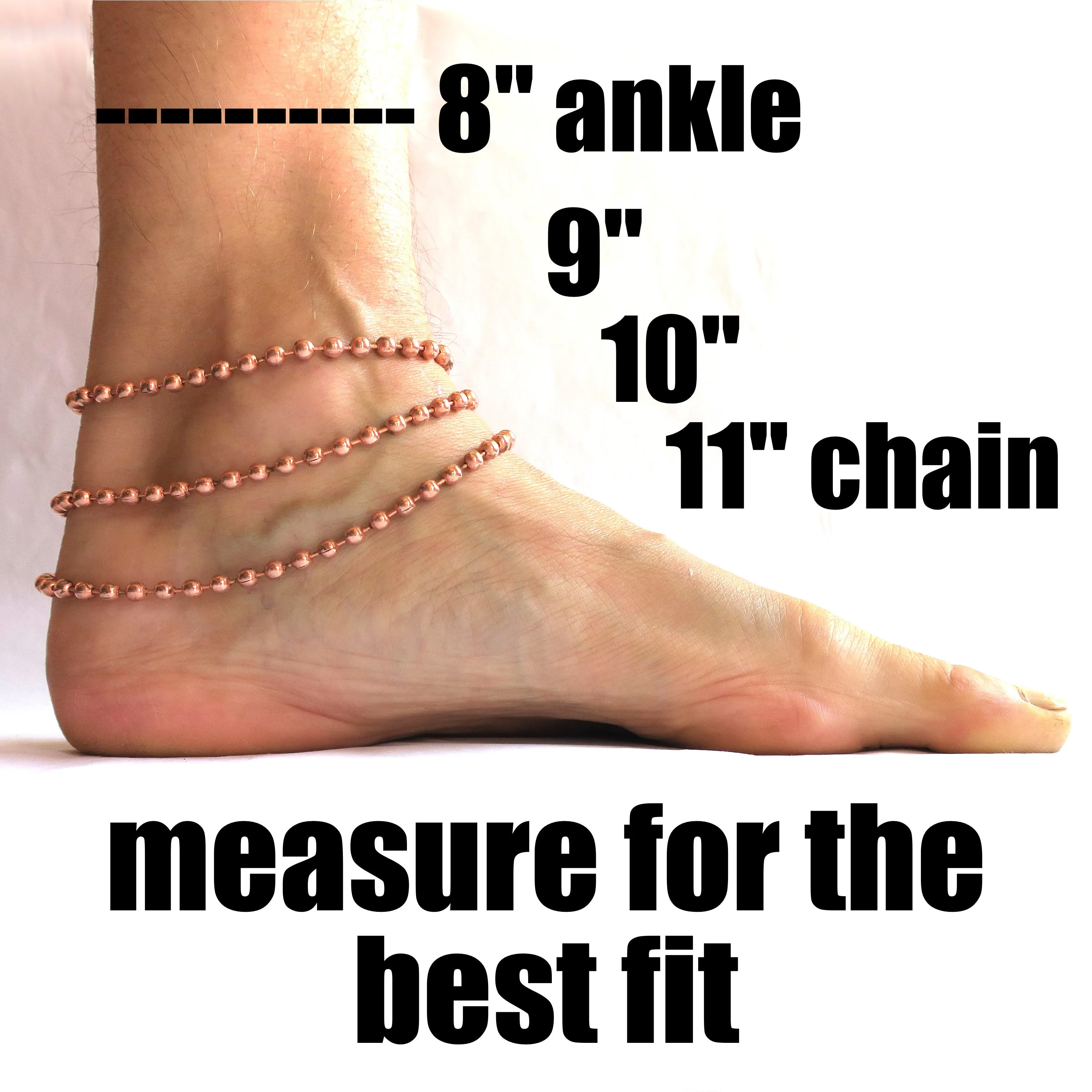 Copper Ankle Chain Heavy 9 mm Solid Copper Celtic Scroll Chain Anklet Adjustable Solid Copper Anklet Chain