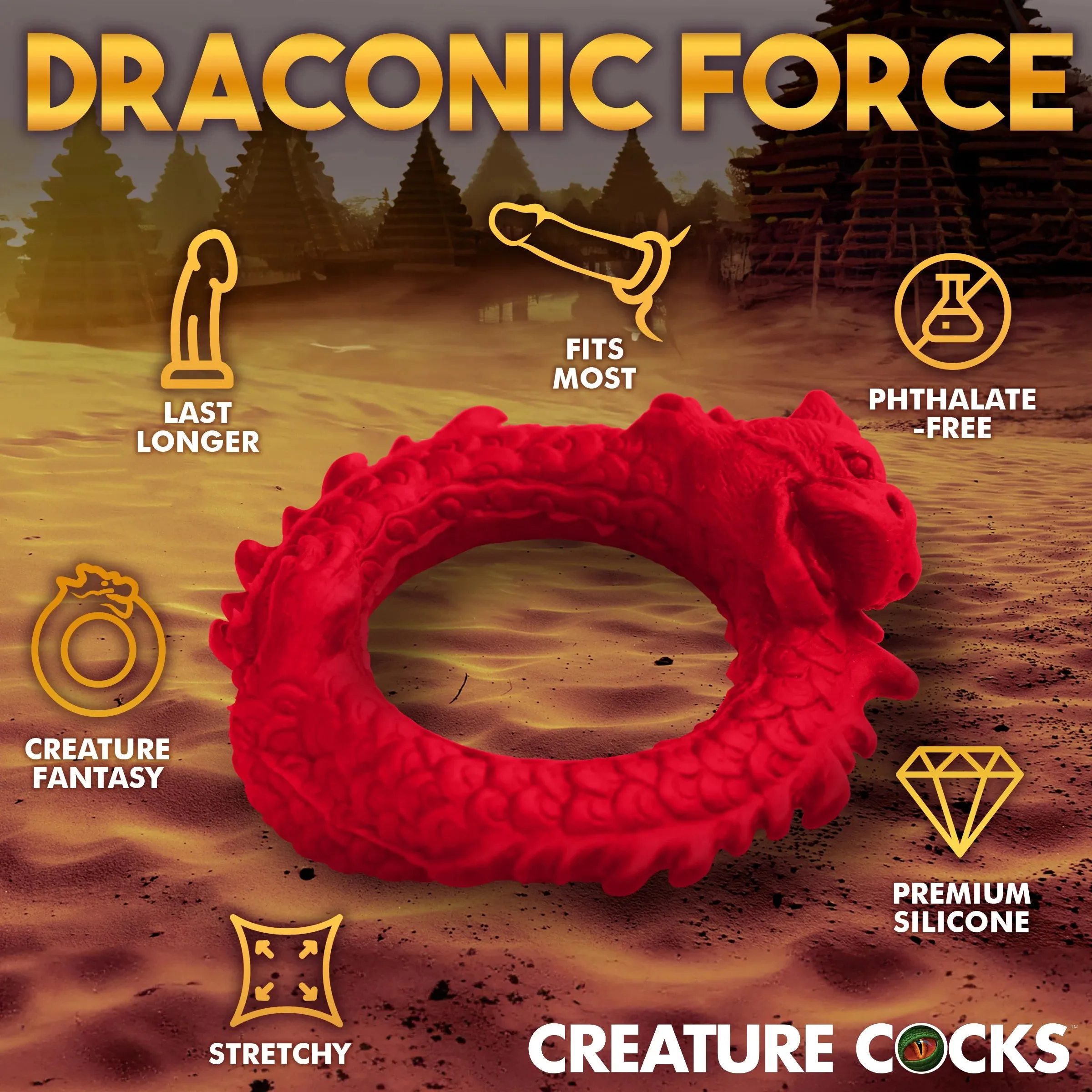 Creature Cocks Rise Of The Dragon Silicone Cock Ring