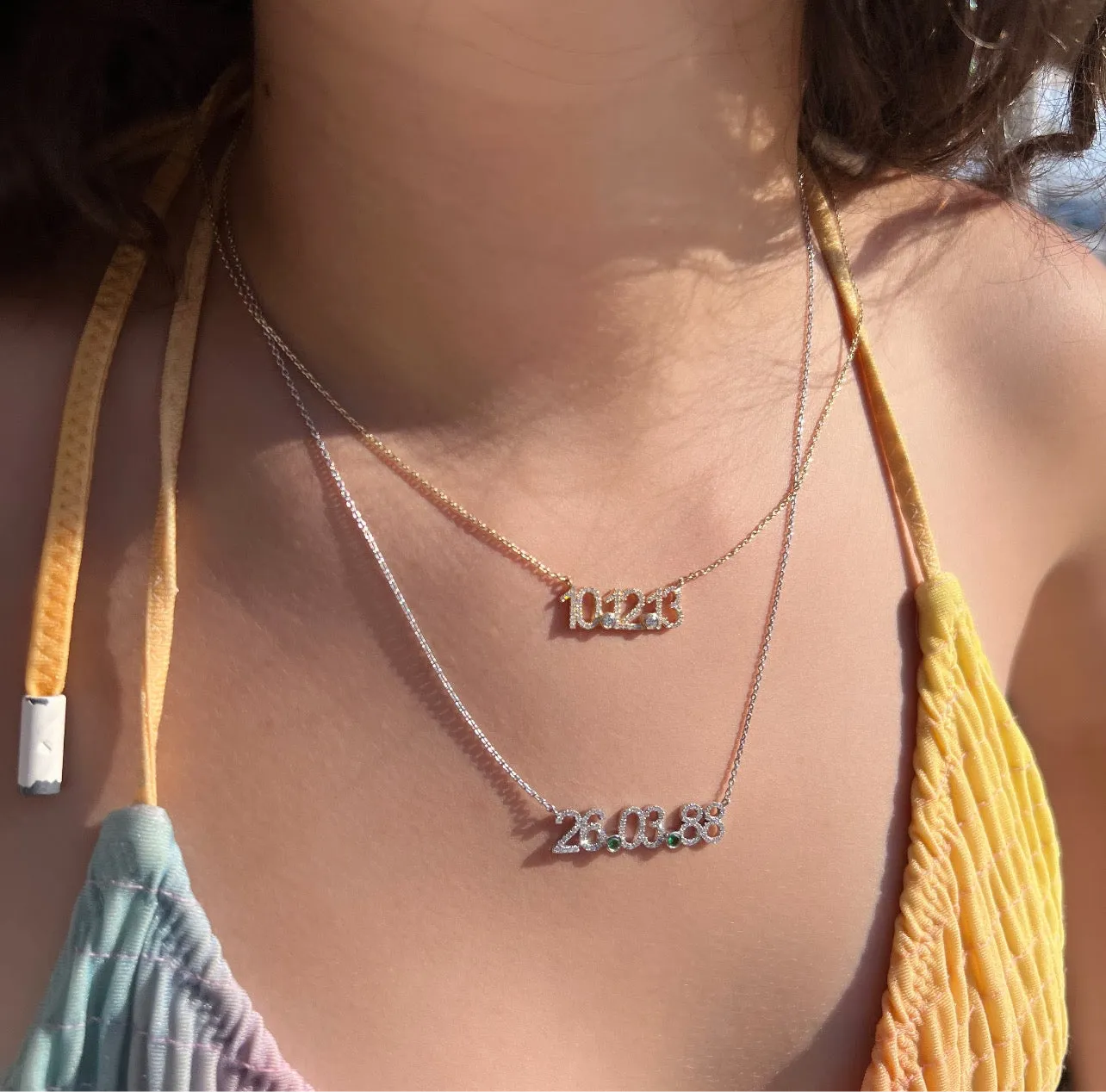 Custom Diamond Date Necklace