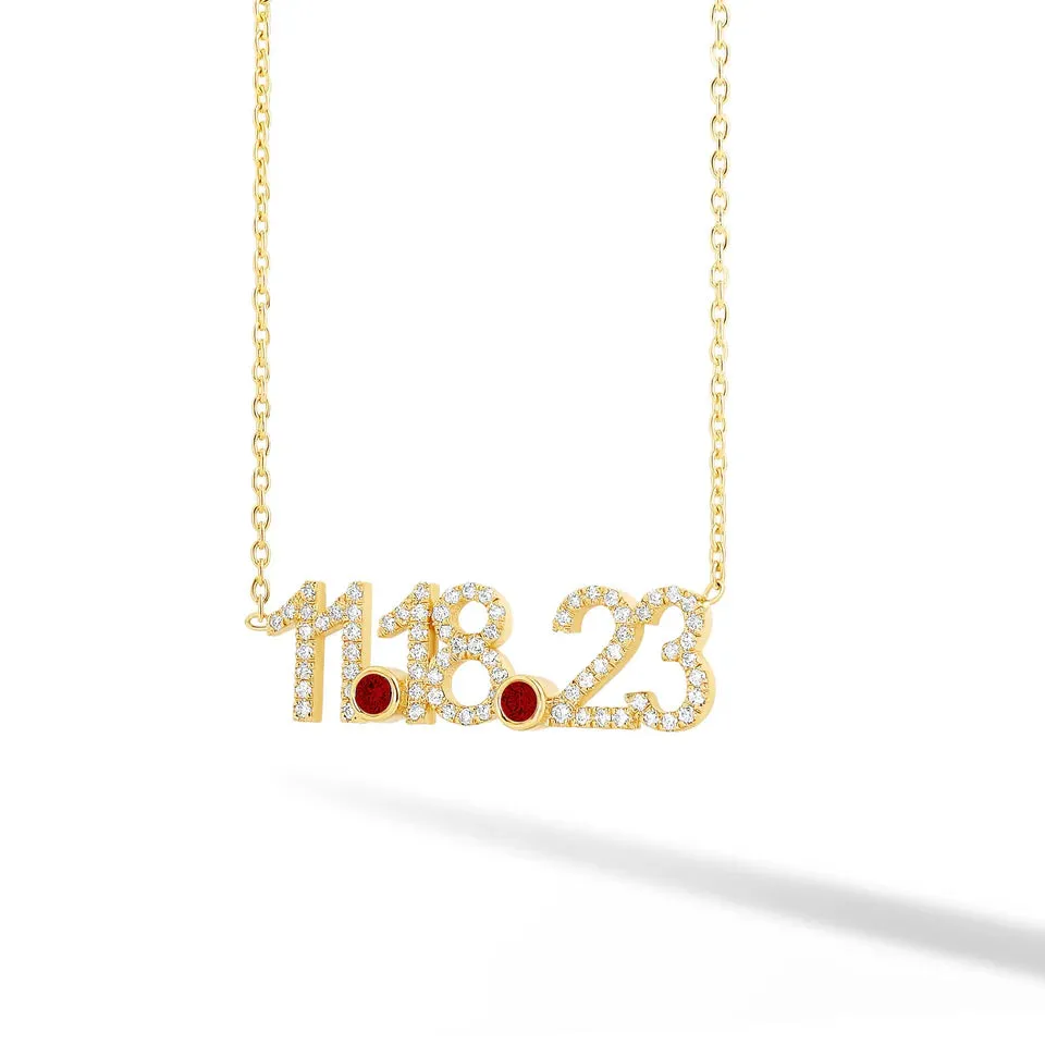 Custom Diamond Date Necklace