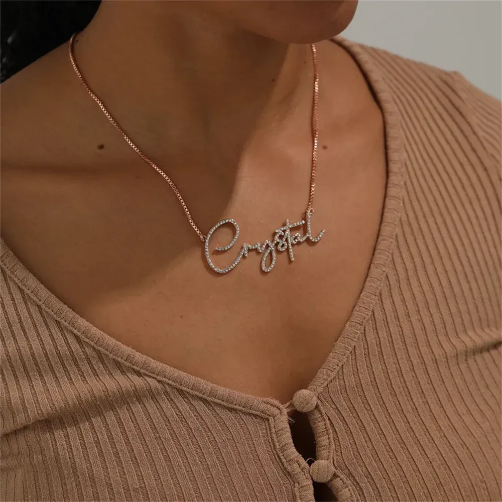 custom diamond name necklace personalized necklace