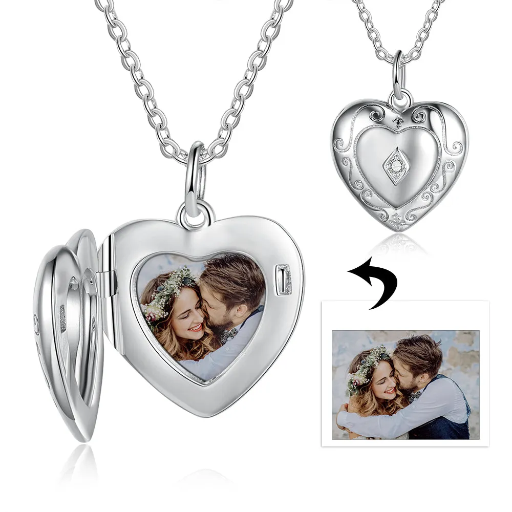 Custom Heart Photo Necklace