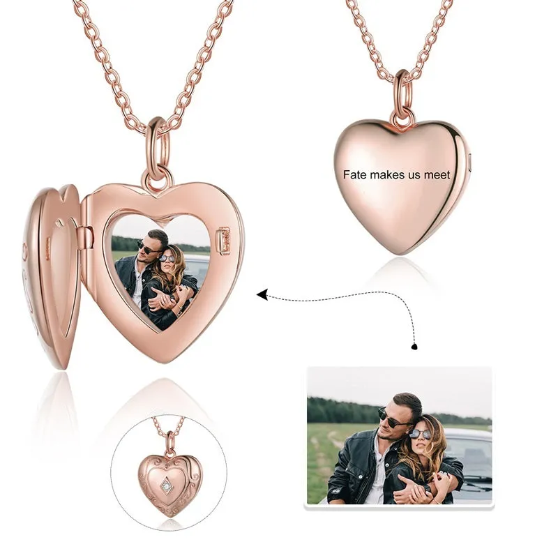 Custom Heart Photo Necklace