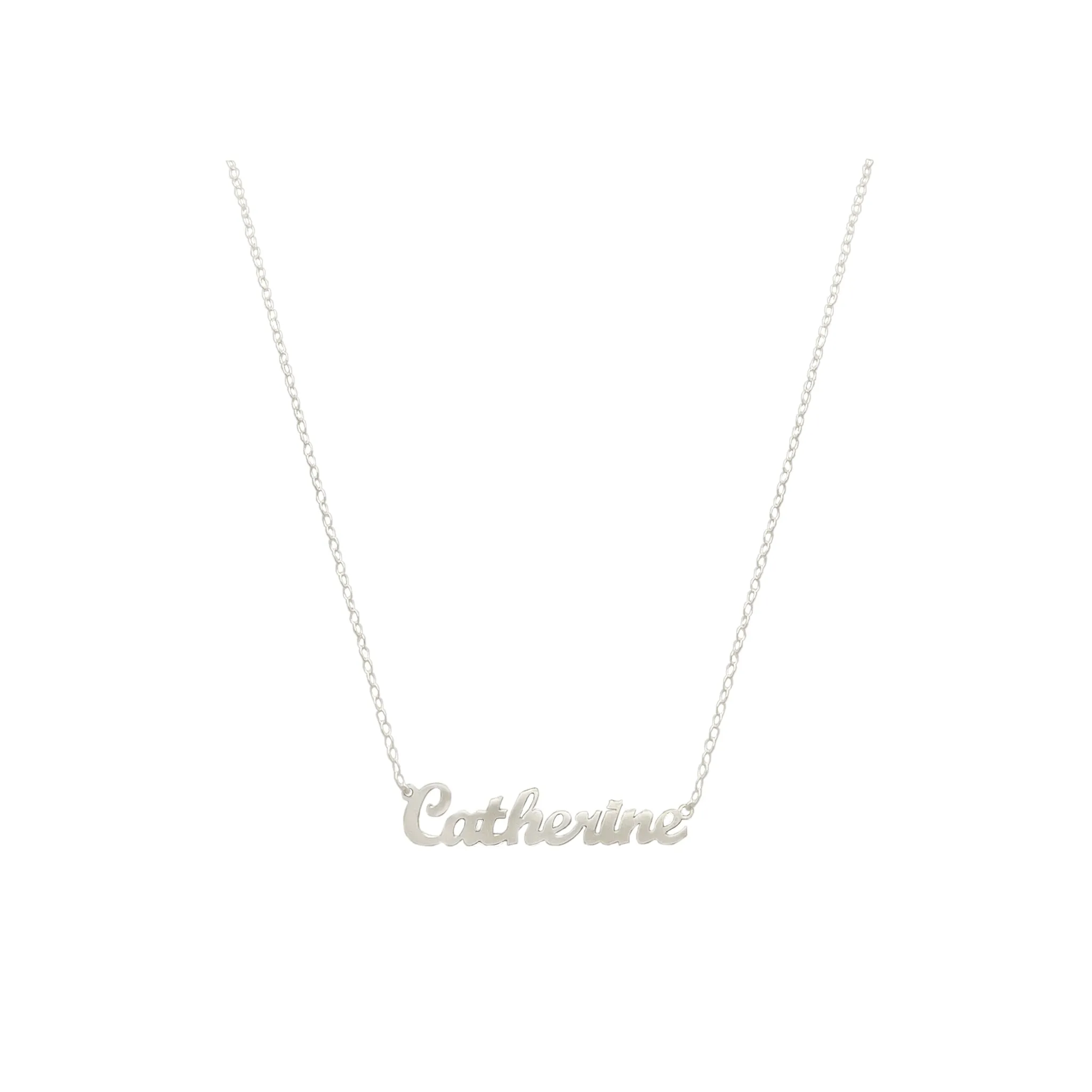 Custom Script Necklace, Sterling Silver