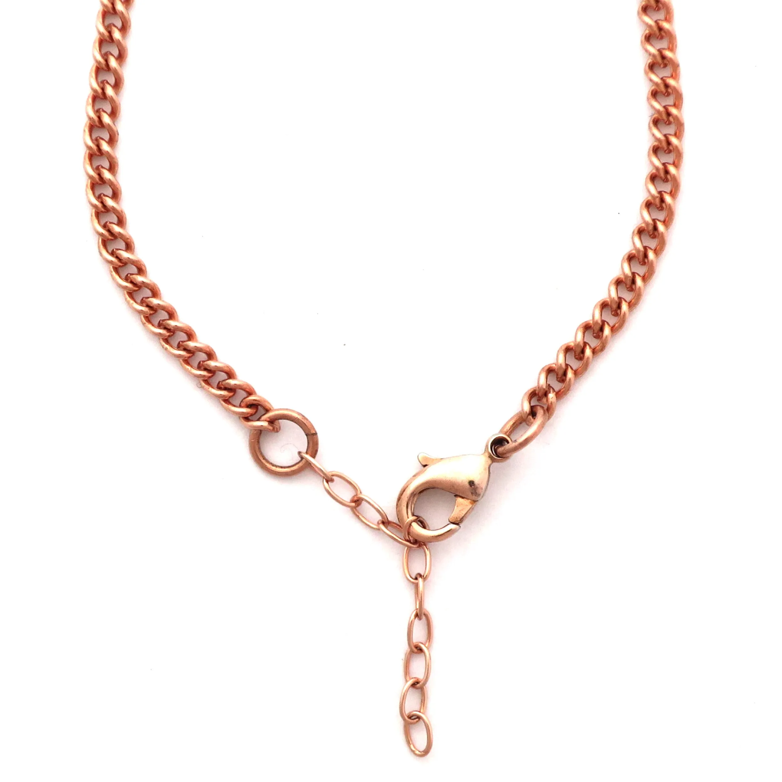 Custom Size Copper Curb Chain Anklet AC71M Lightweight 3mm Adjustable Solid Copper Anklet Chain Custom Size