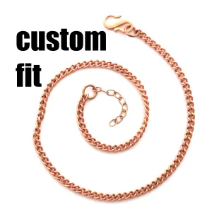 Custom Size Copper Curb Chain Anklet AC71M Lightweight 3mm Adjustable Solid Copper Anklet Chain Custom Size