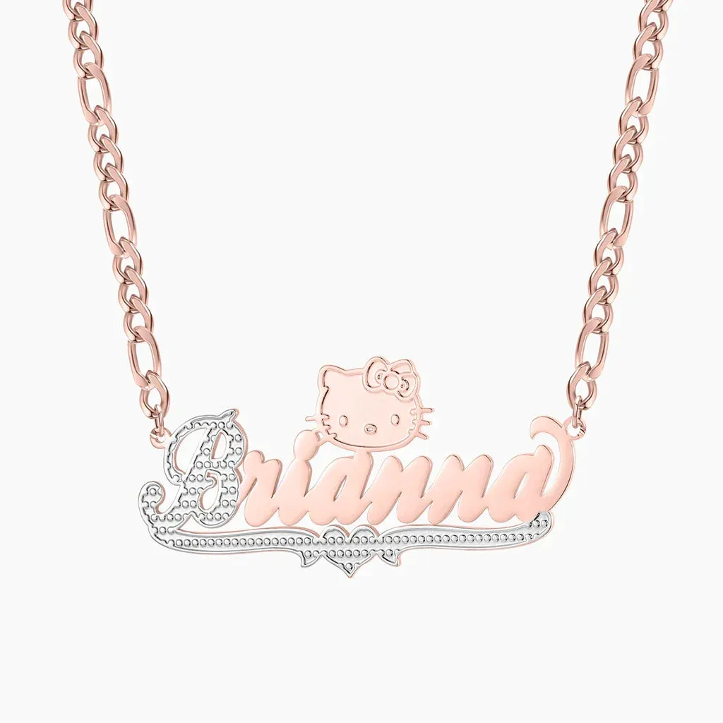 cut cat name necklace 14 karat gold name plates