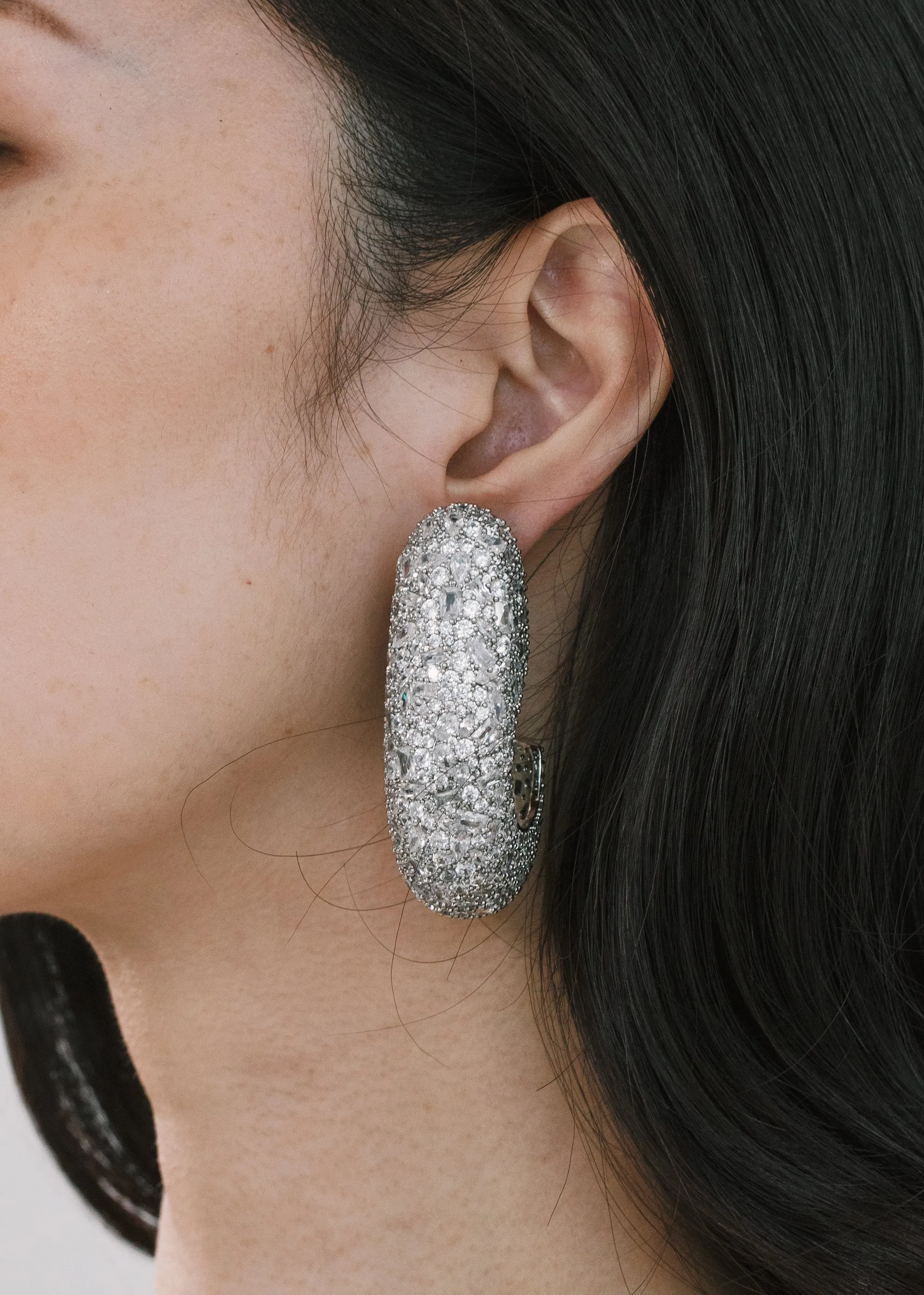 Czarina Hoop Earrings -- Crystal