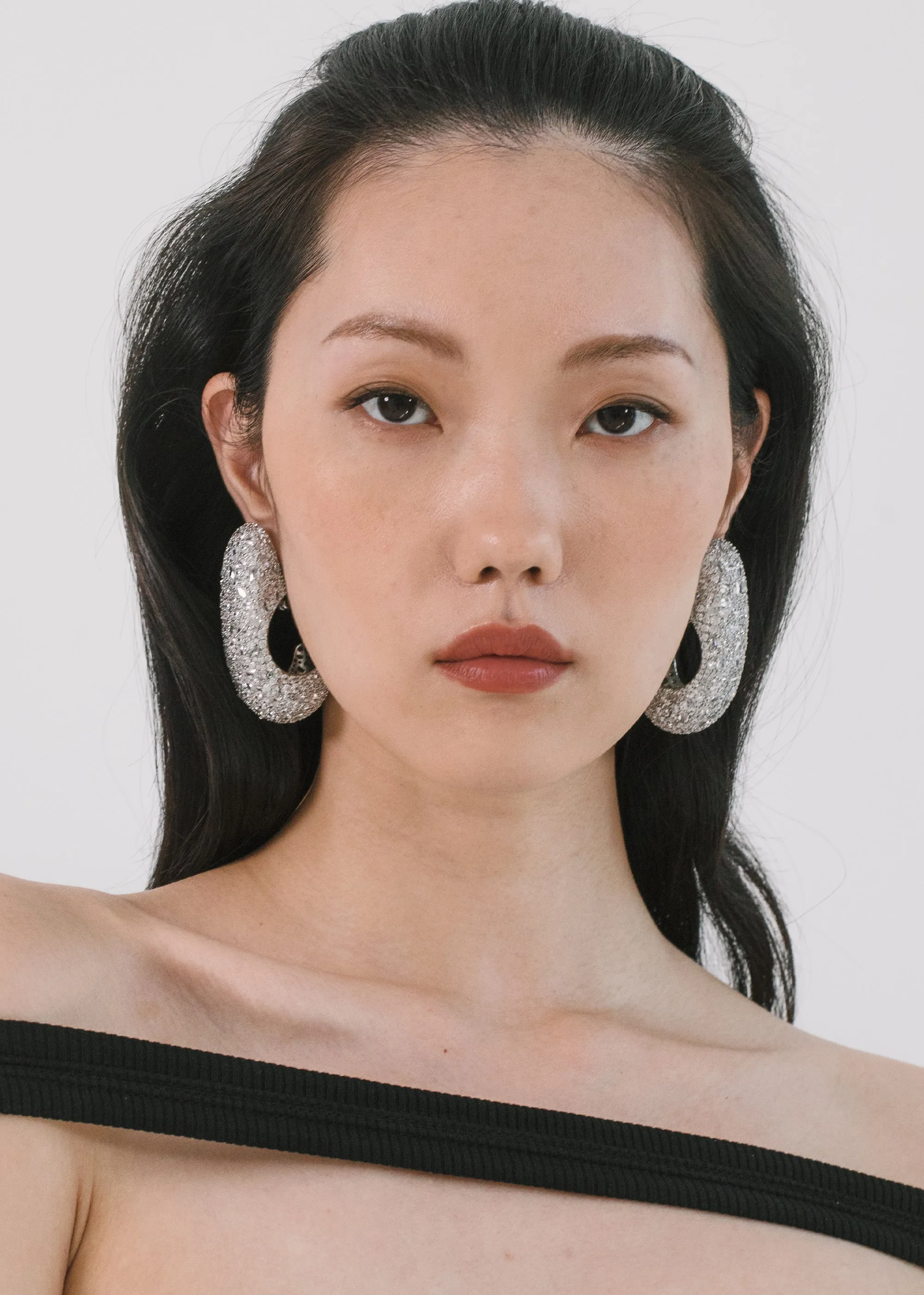 Czarina Hoop Earrings -- Crystal