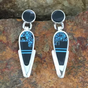 David Rosales Shadow Peak Inlaid Sterling Silver Earrings